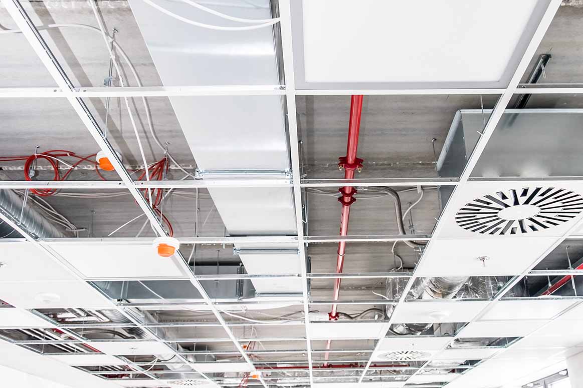 Exposed ceiling services